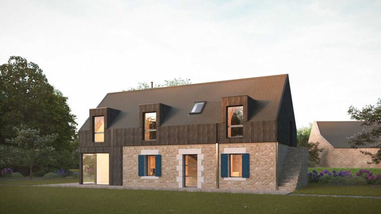 Contraste entre pierre de taille du XIXe siècle et bardage bois clair, Atelier Glaz Architecture